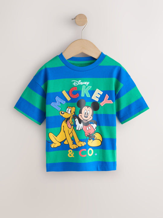 Blue/Green Mickey Mouse Short Sleeve T-Shirt (3mths-8yrs)
