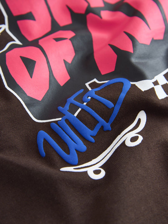 Brown Back Print Short Sleeve Graphic T-Shirt (3-16yrs)