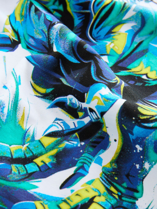 White/Blue Dino Regular Fit Short Sleeve Graphic Print T-Shirt (3-16yrs)