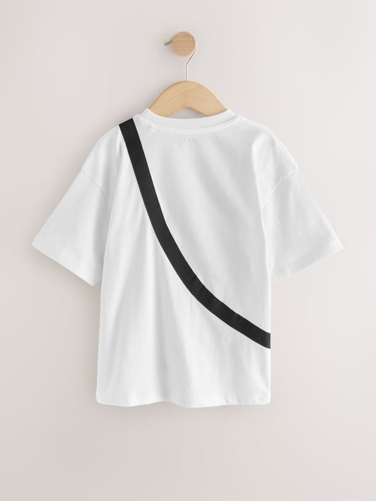 White/Cement Bag Pocket Short Sleeve T-Shirt (3-16yrs)