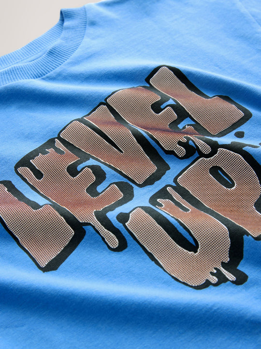 Blue Level Up Short Sleeve Graphic T-Shirt (3-16yrs)