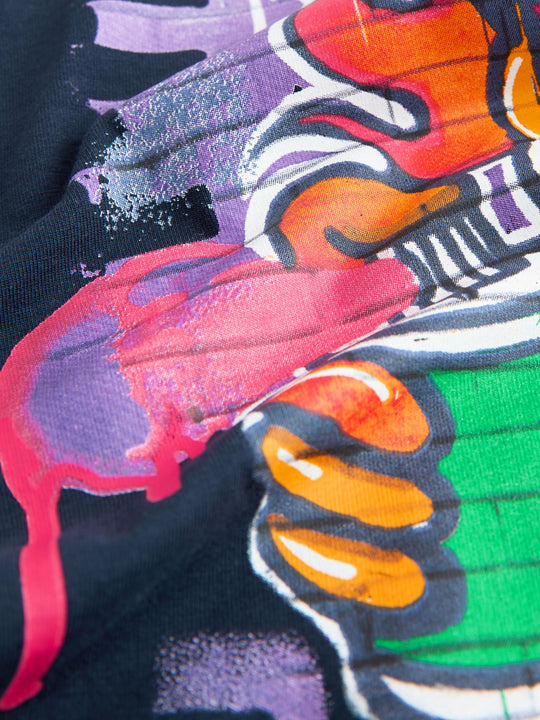 Navy Graffiti Skull Short Sleeve Graphic T-Shirt (3-16yrs)
