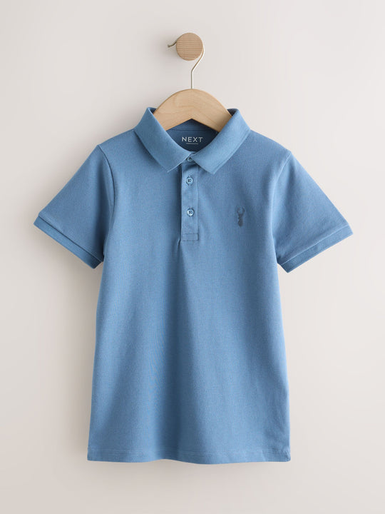 Blue/Mink/Cement Short Sleeve Polo Shirts 3 Pack (3-16yrs)