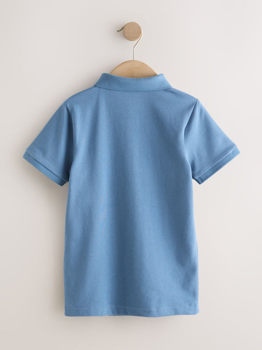 Blue/Mink/Cement Short Sleeve Polo Shirts 3 Pack (3-16yrs)