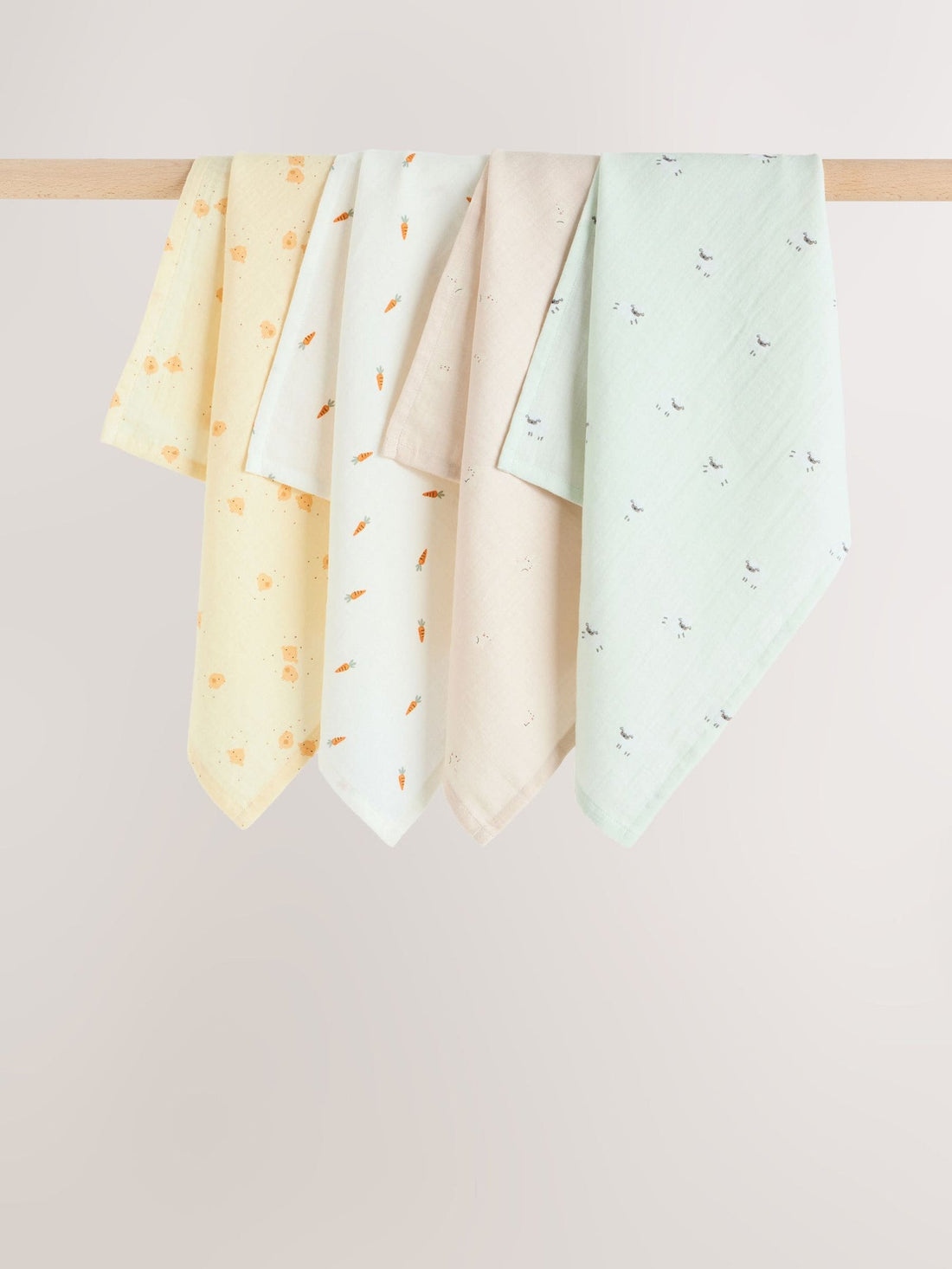 Yellow Easter Character Baby Muslins Cloths 4 Pack