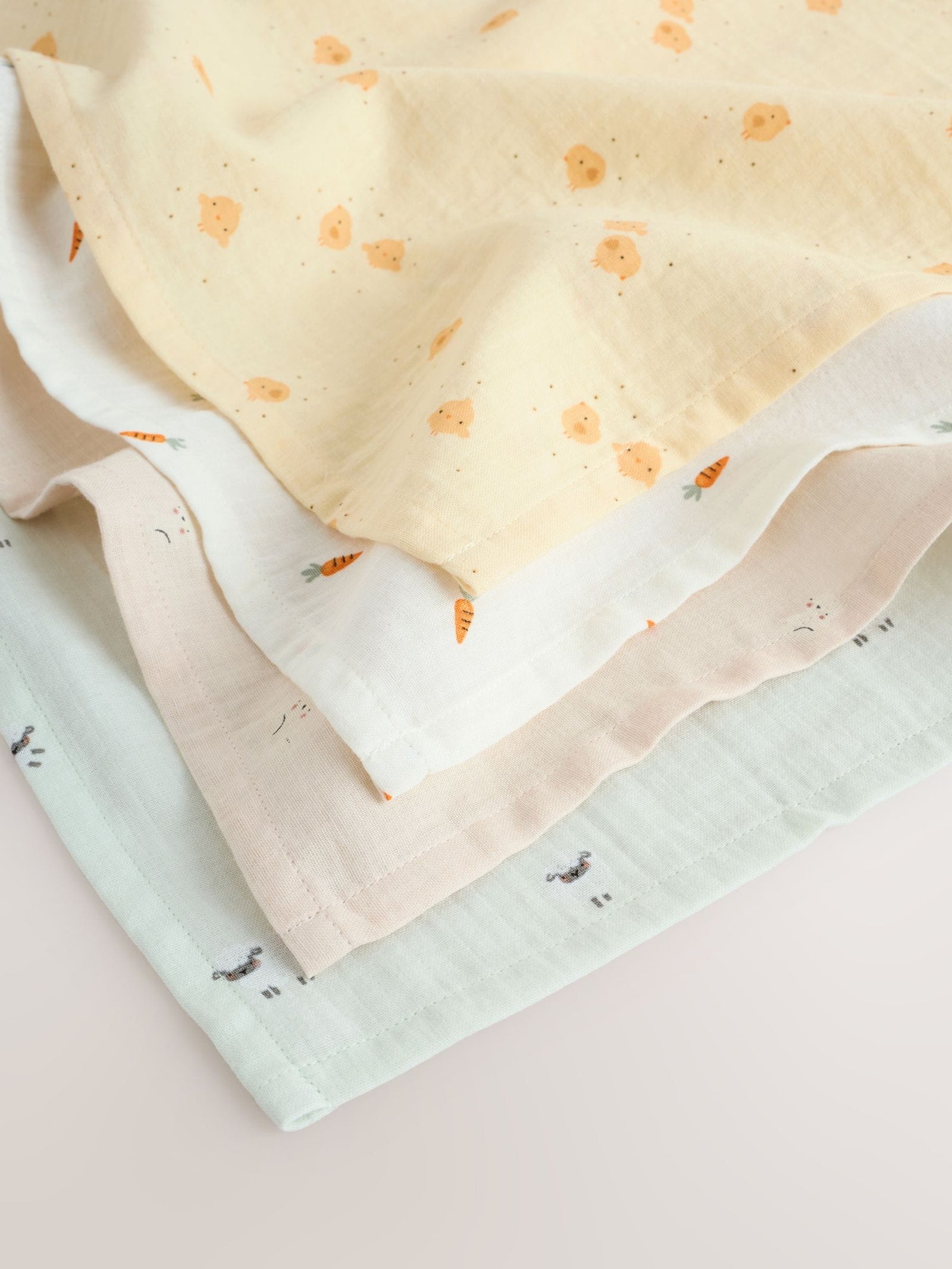 Yellow Easter Character Baby Muslins Cloths 4 Pack
