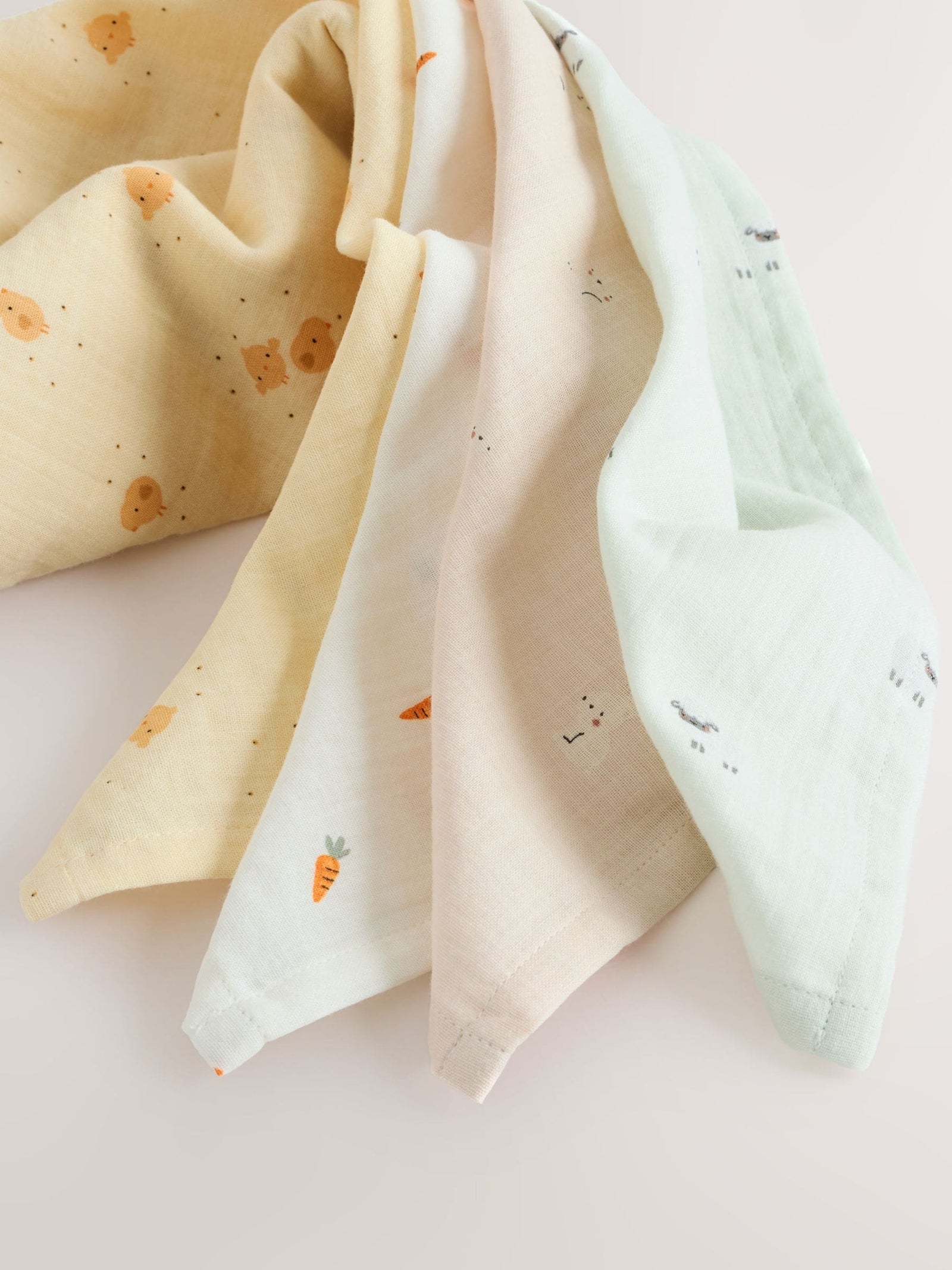Yellow Easter Character Baby Muslins Cloths 4 Pack