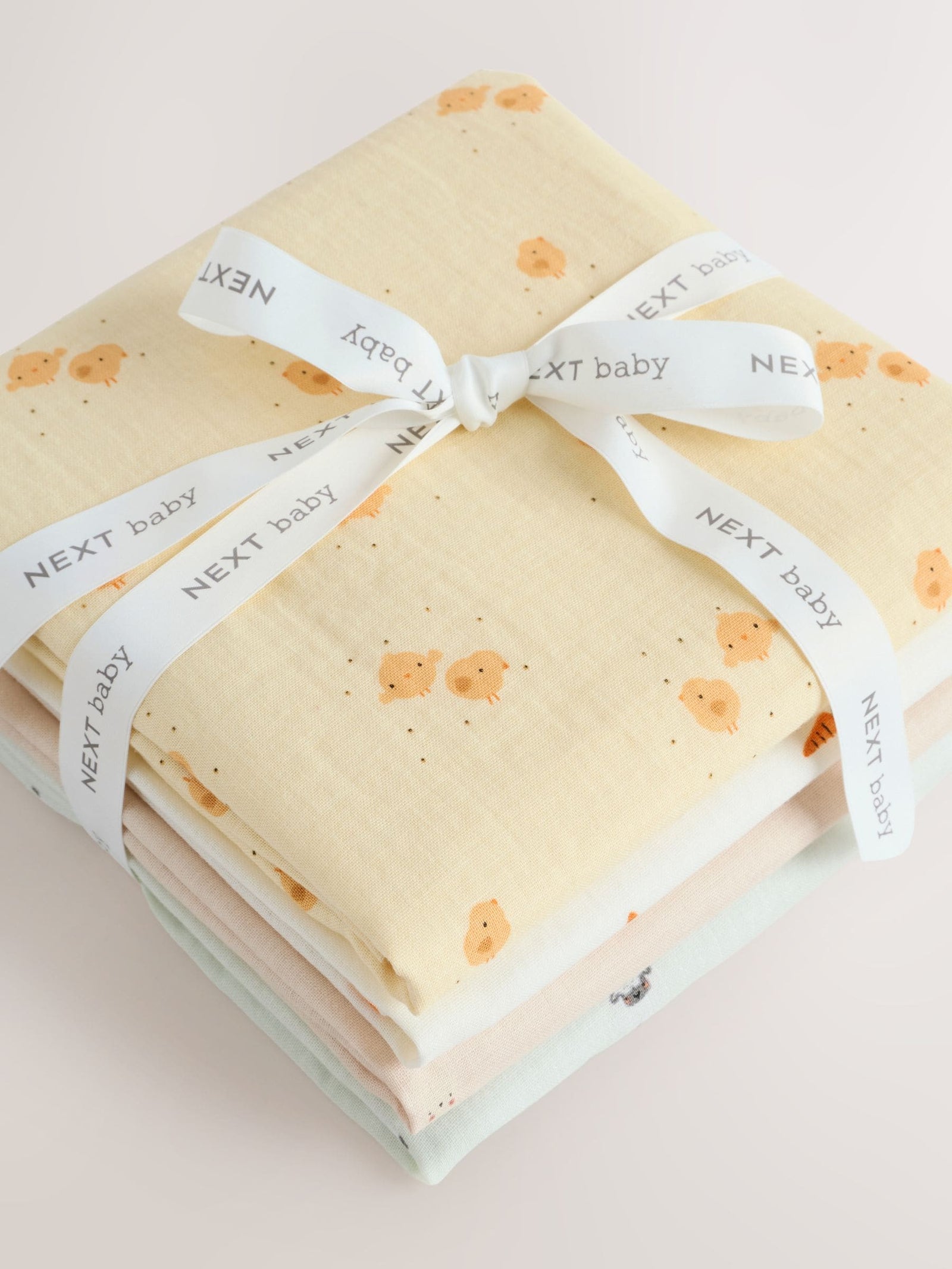 Yellow Easter Character Baby Muslins Cloths 4 Pack