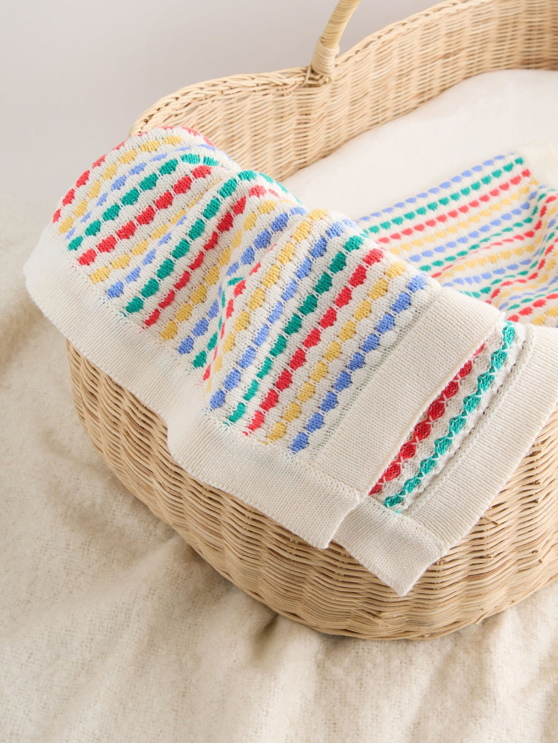 Bright Bobble Knitted Baby Blanket