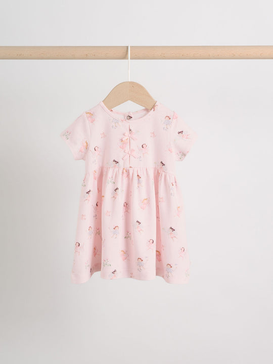 Pink Fairy Baby Short Sleeve Dresse 2 Pack (0mths-3yrs)