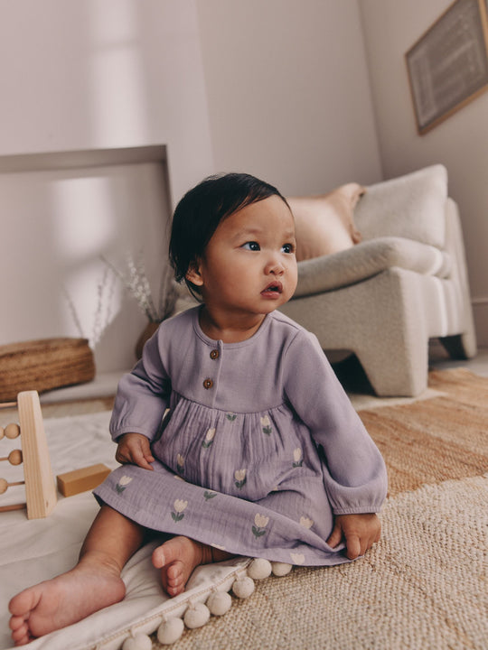 Purple/Pink Baby Woven Dress 2 Pack (0mths-3yrs)