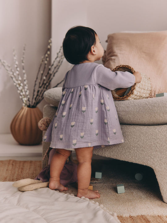 Purple/Pink Baby Woven Dress 2 Pack (0mths-3yrs)