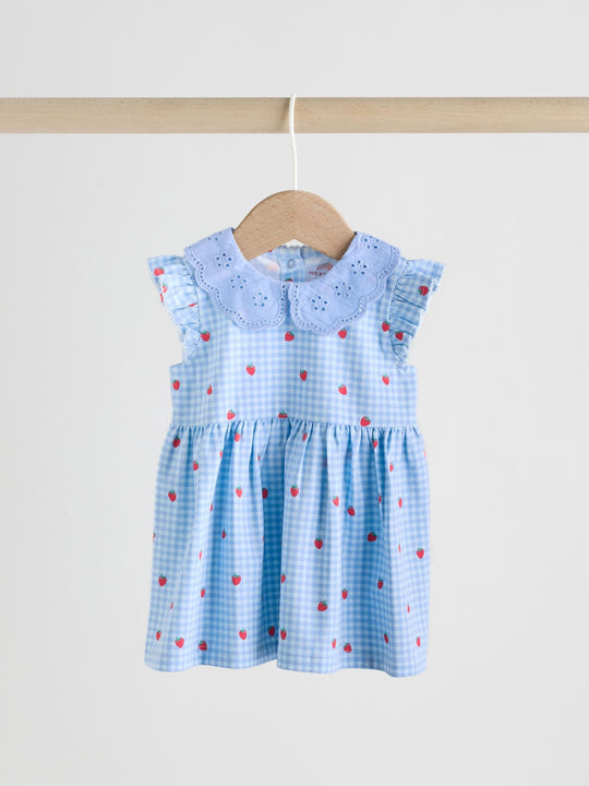White Strawberry Baby Short Sleeve Dresse 2 Pack (0mths-3yrs)