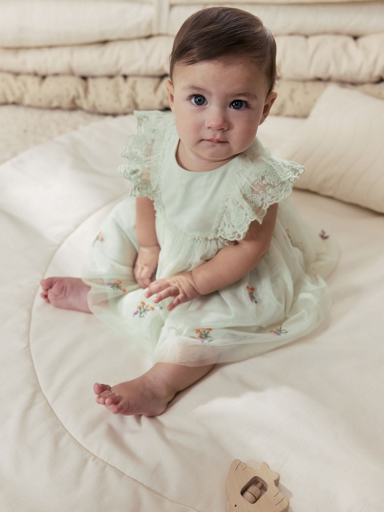 Sage Green Baby Mesh Dress (0mths-2yrs)