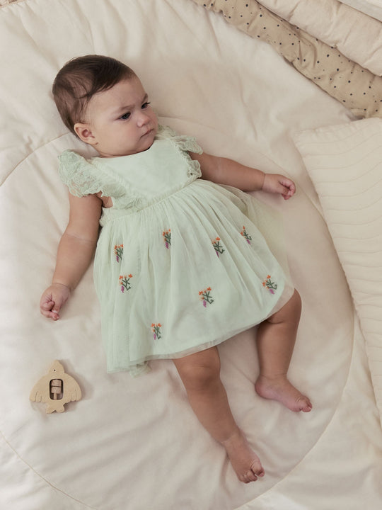 Sage Green Baby Mesh Dress (0mths-2yrs)