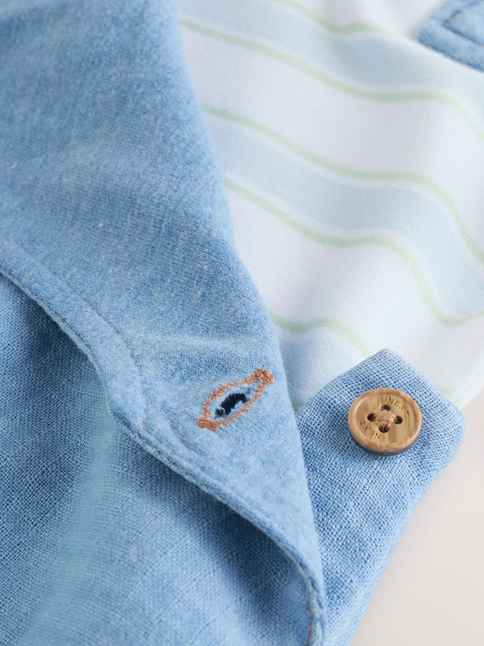 Blue Bear Woven Dungarees and Bodysuit Baby Set (0mths-2yrs)