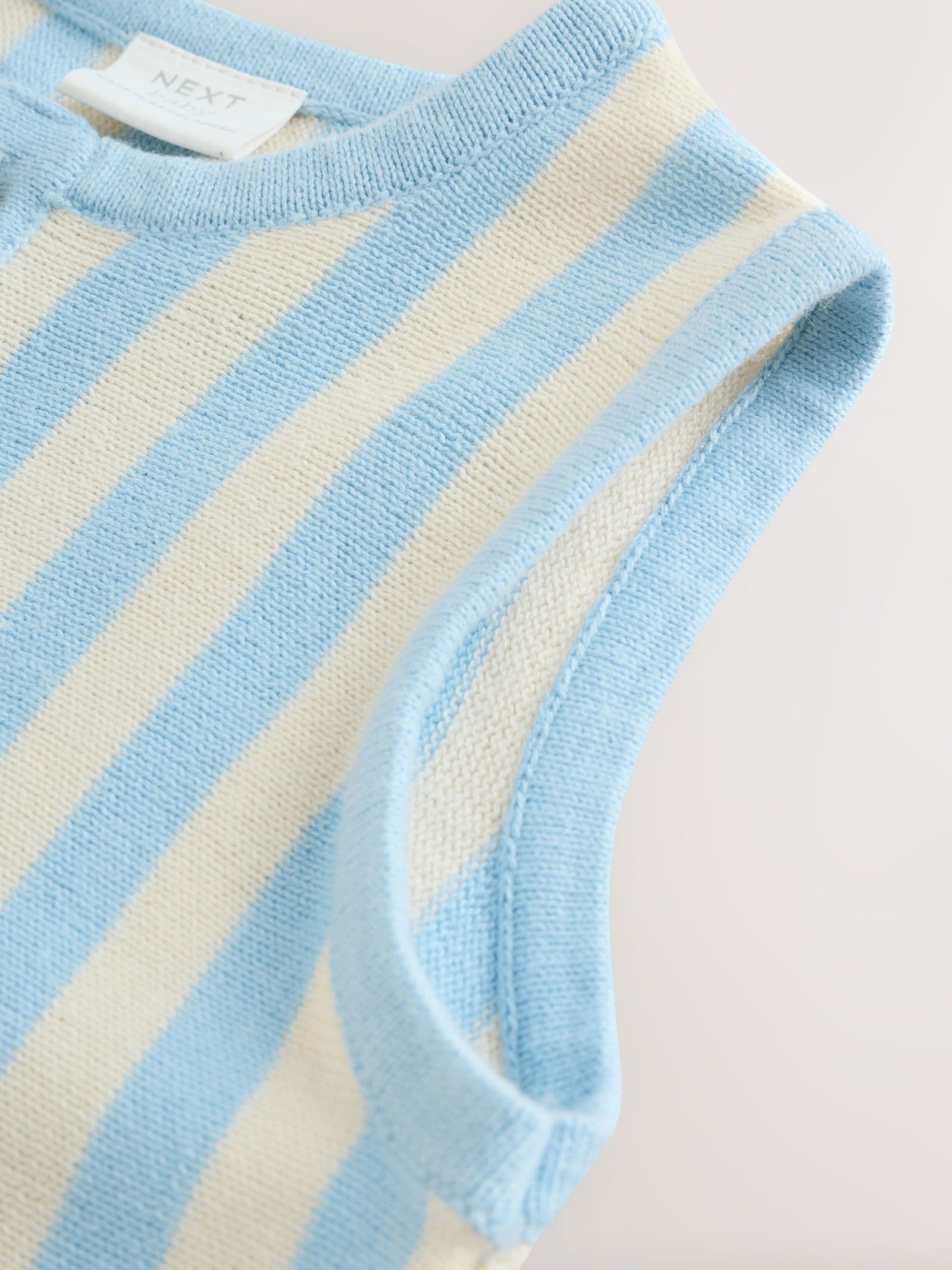 Blue Stripe Baby Knitted Dunagrees and Bodysuit Set (0mths-2yrs)