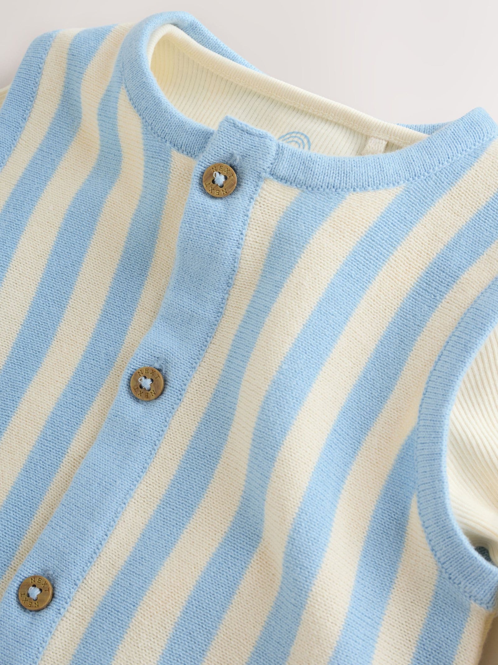 Blue Stripe Baby Knitted Dunagrees and Bodysuit Set (0mths-2yrs)