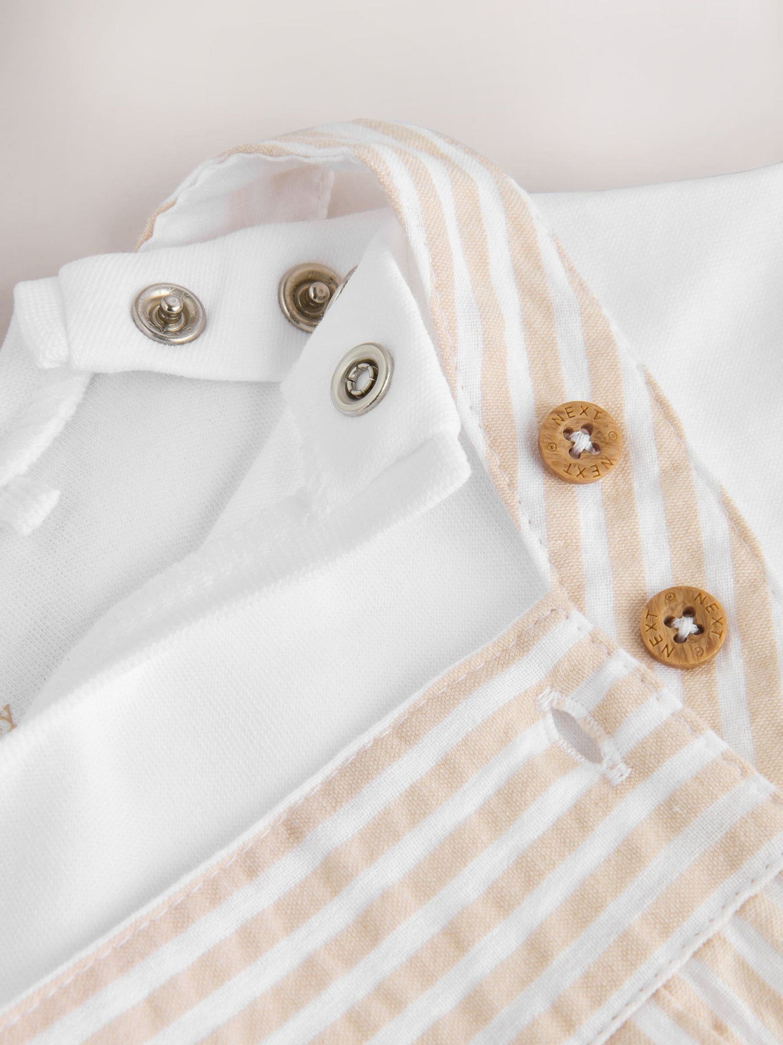 Neutral Stripe Woven Dungaree and Bodysuit Baby Set (0mths-2yrs)