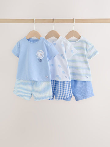 Blue Lion Tops and Shorts Baby Set 6 Piece (0mths-3yrs)