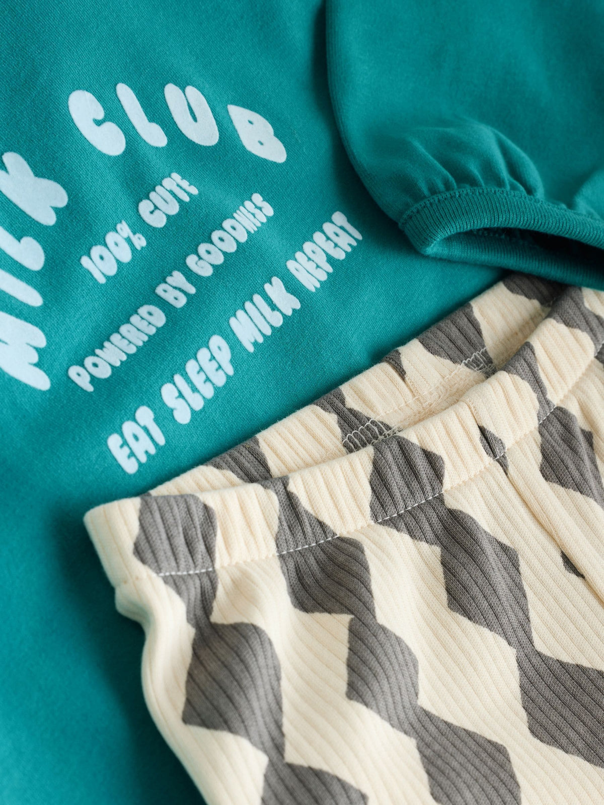 Blue/Green Milk Club Baby Top & Leggings 6 Piece Set (0mths-3yrs)