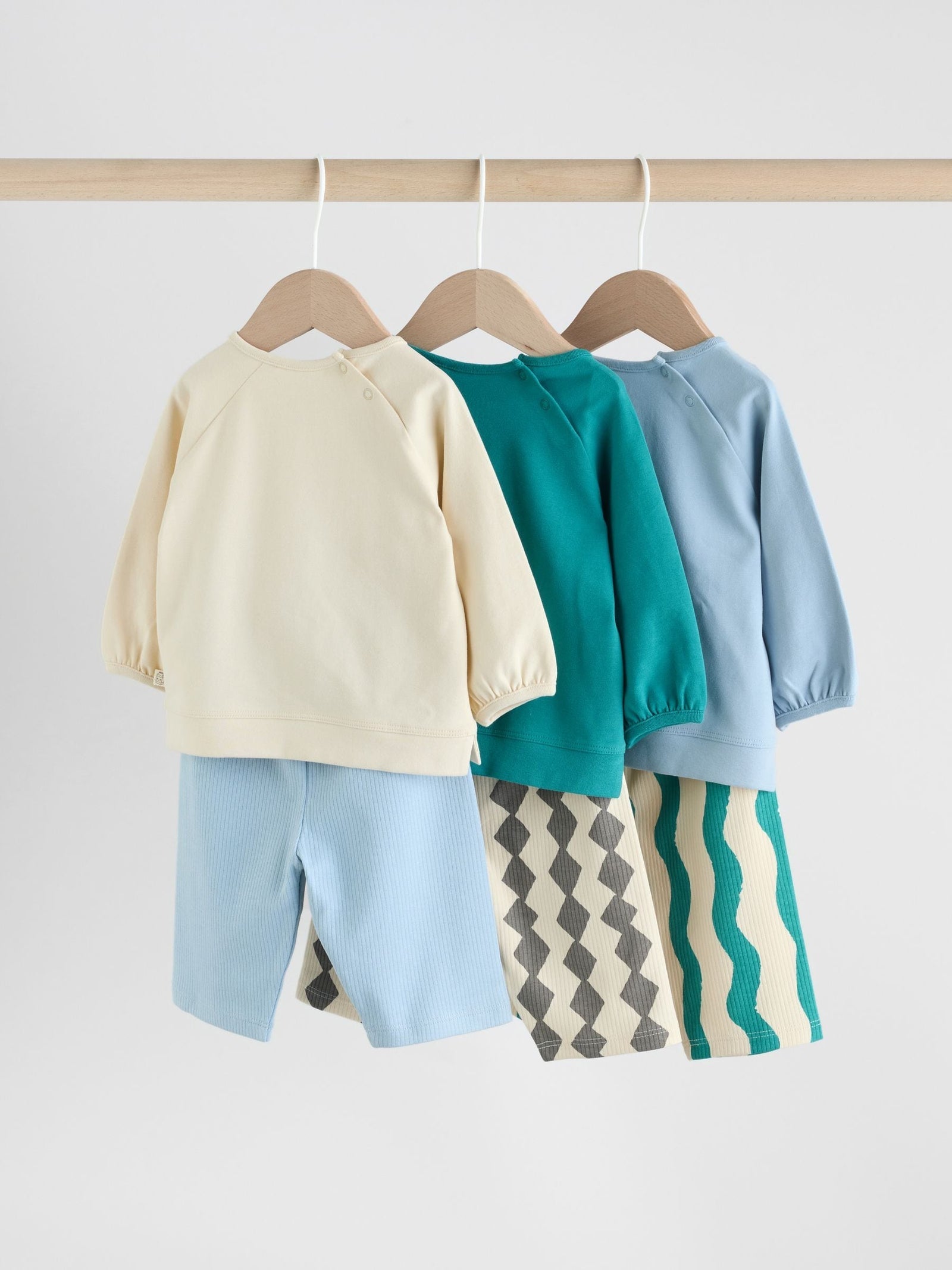Blue/Green Milk Club Baby Top & Leggings 6 Piece Set (0mths-3yrs)
