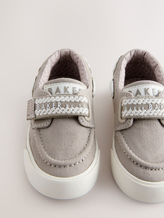 Baker by Ted Baker Stone Canvas Boat Shoes