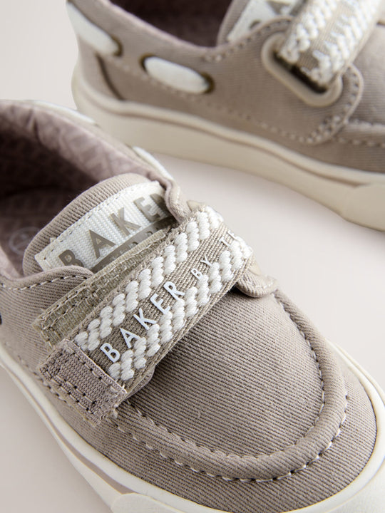Baker by Ted Baker Stone Canvas Boat Shoes
