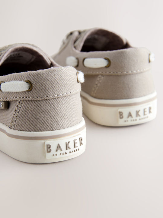 Baker by Ted Baker Stone Canvas Boat Shoes