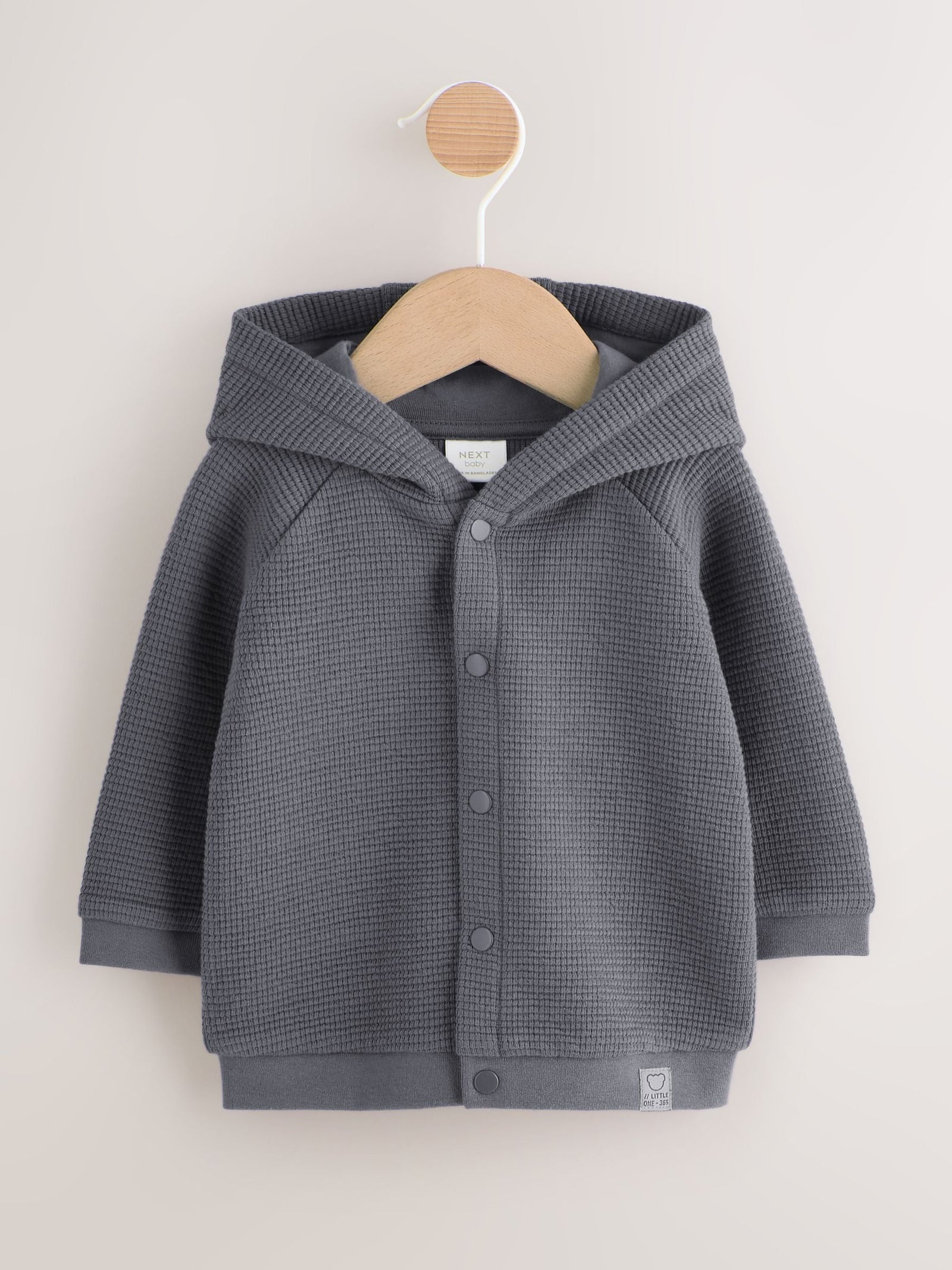 Charcoal Grey Lightweight Textured Jersey Baby Jacket (0mths-2yrs)