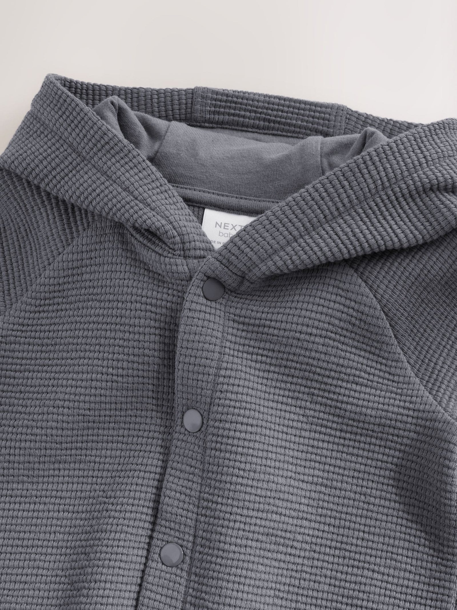 Charcoal Grey Lightweight Textured Jersey Baby Jacket (0mths-2yrs)