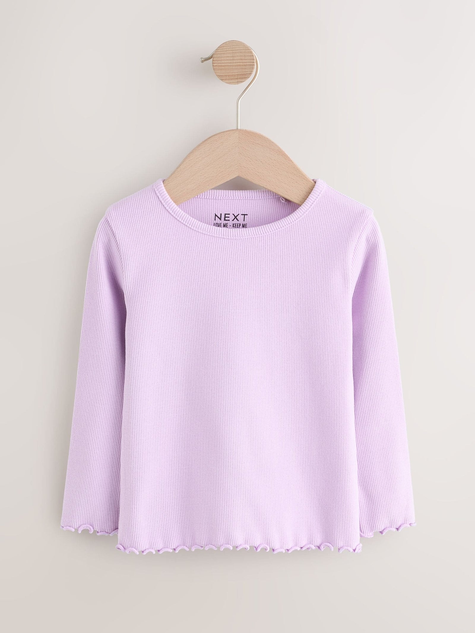 Lilac Purple Rib Long Sleeve T-Shirt (3mths-7yrs)