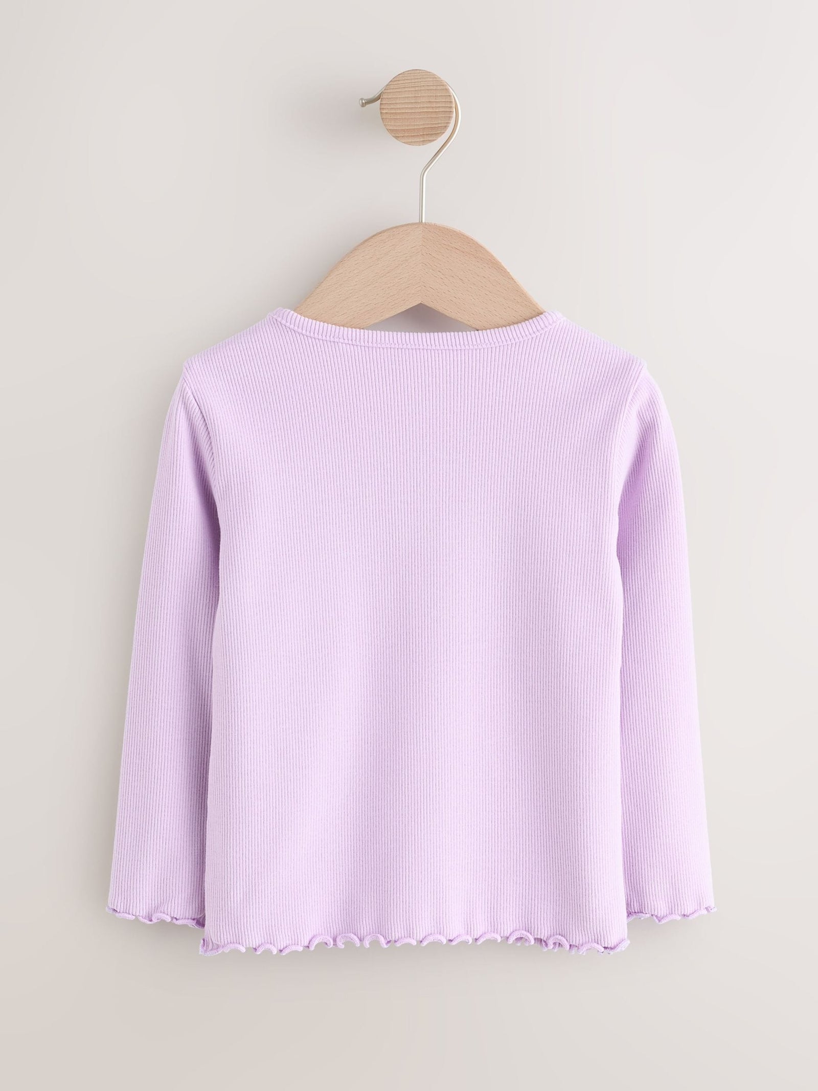 Lilac Purple Rib Long Sleeve T-Shirt (3mths-7yrs)