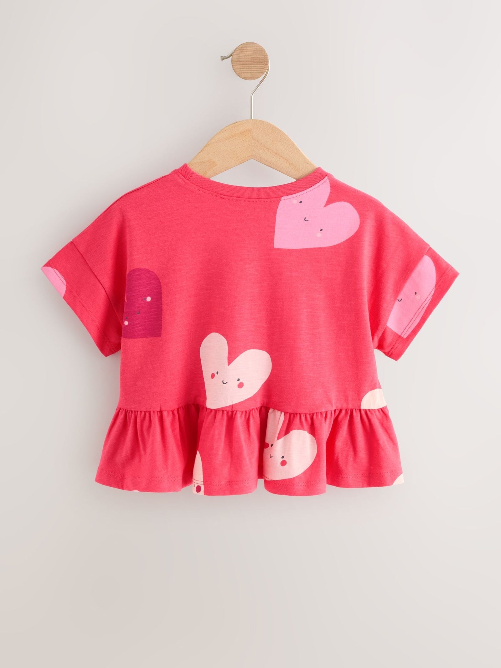 Red Heart Short Sleeve Peplum T-Shirt (3mths-7yrs)