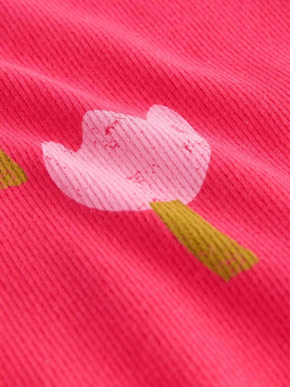 Pink/Red Flower Rib Long Sleeve T-Shirt (3mths-7yrs)