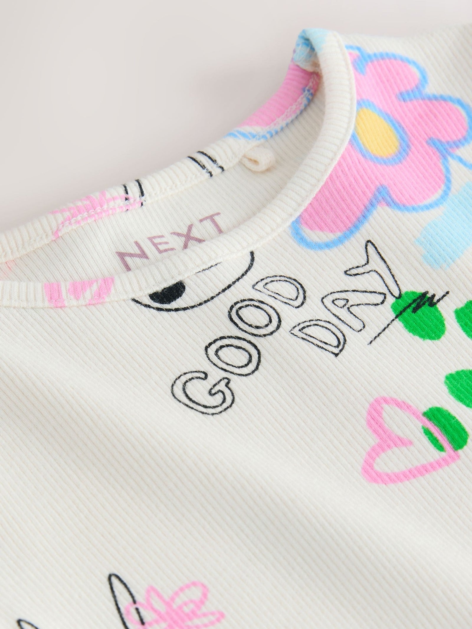 Ecru White Rib Long Sleeve T-Shirt (3mths-7yrs)