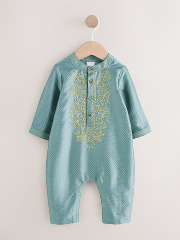 Green Baby Occasion Romper (0mths-2yrs)