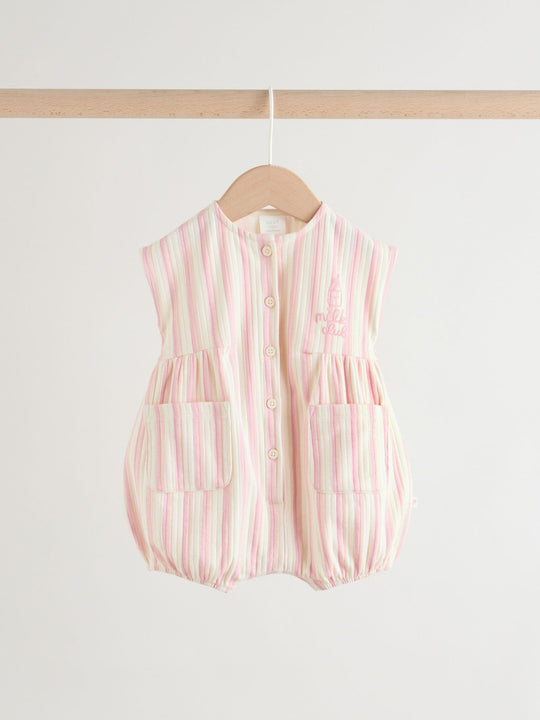 Pink Milk Club Button Through Baby Rompers 3 Pack
