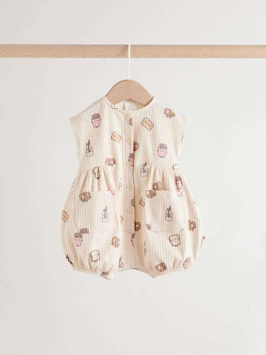 Pink Milk Club Button Through Baby Rompers 3 Pack