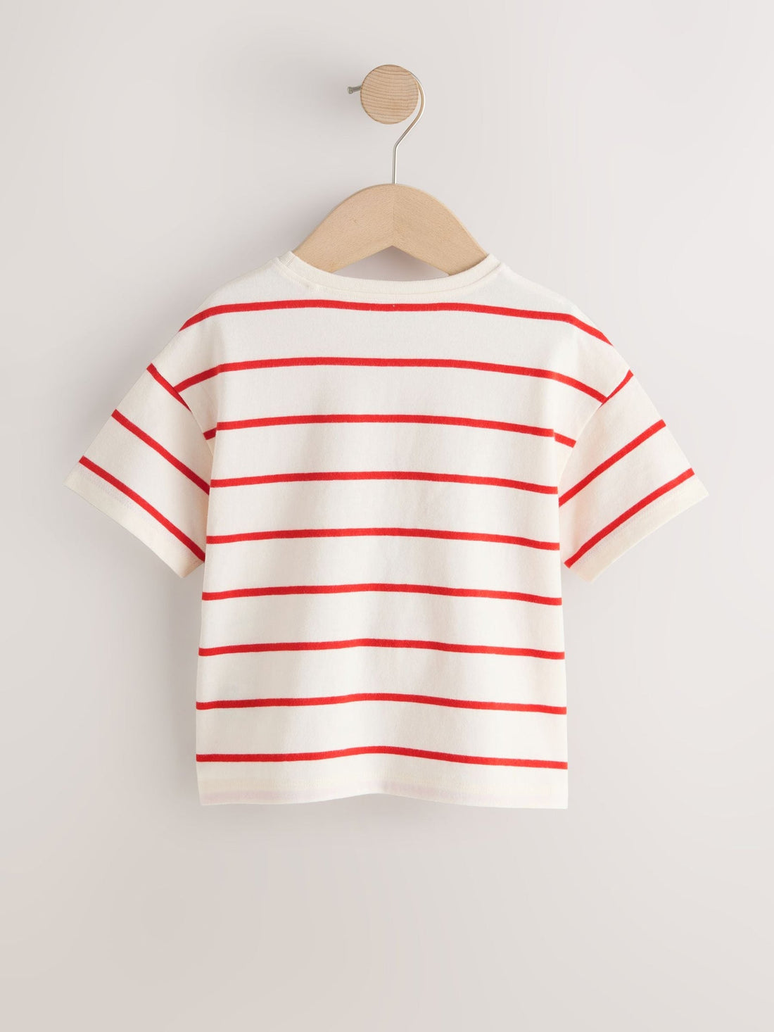 Ecru/Red Stripe Puffin Short Sleeve Bag T-Shirt (3mths-7yrs)
