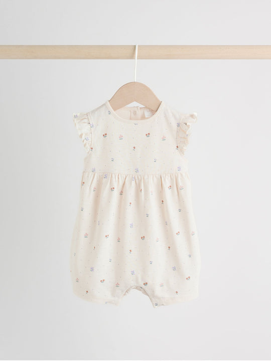 Lilac and Ecru Baby Rompers 3 Pack