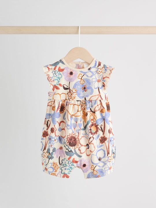 Lilac and Ecru Baby Rompers 3 Pack