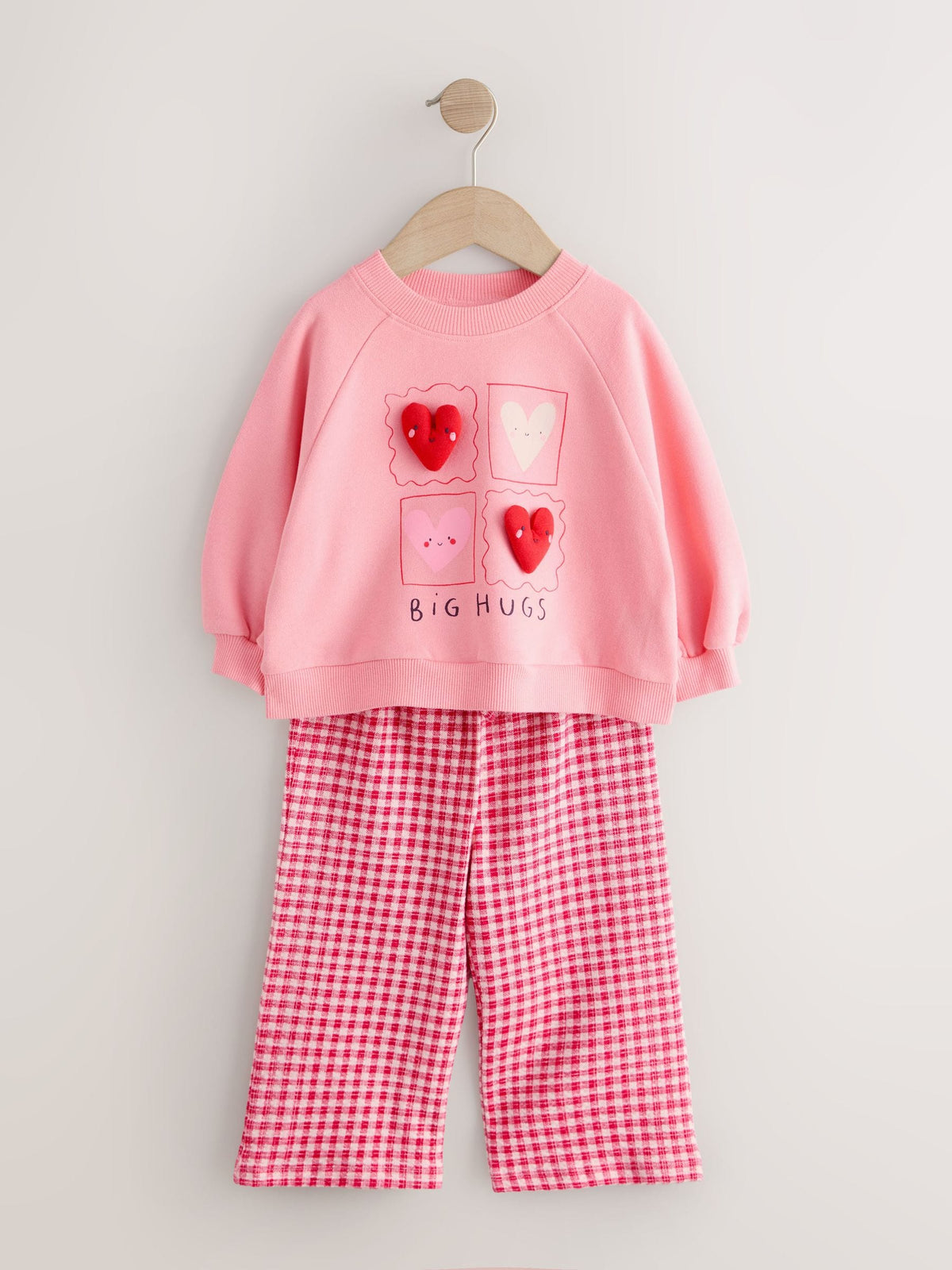 Bright Pink Sweatshirt and Wide Leg Joggers Set (3mths-7yrs)