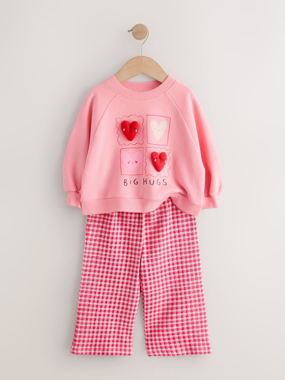 Bright Pink Sweatshirt and Wide Leg Joggers Set (3mths-7yrs)
