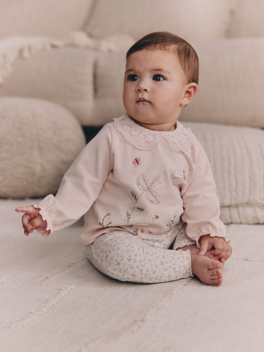 Pink Bunny Long Sleeve Top and Legging Baby 2 Piece Set (0mths-2yrs)