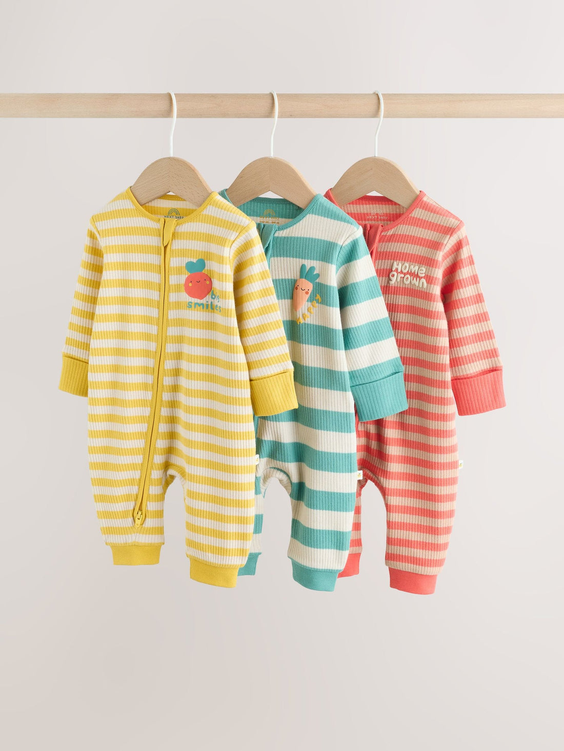 Multi Stripe Baby Sleepsuits 3 Pack (0mths-3yrs)