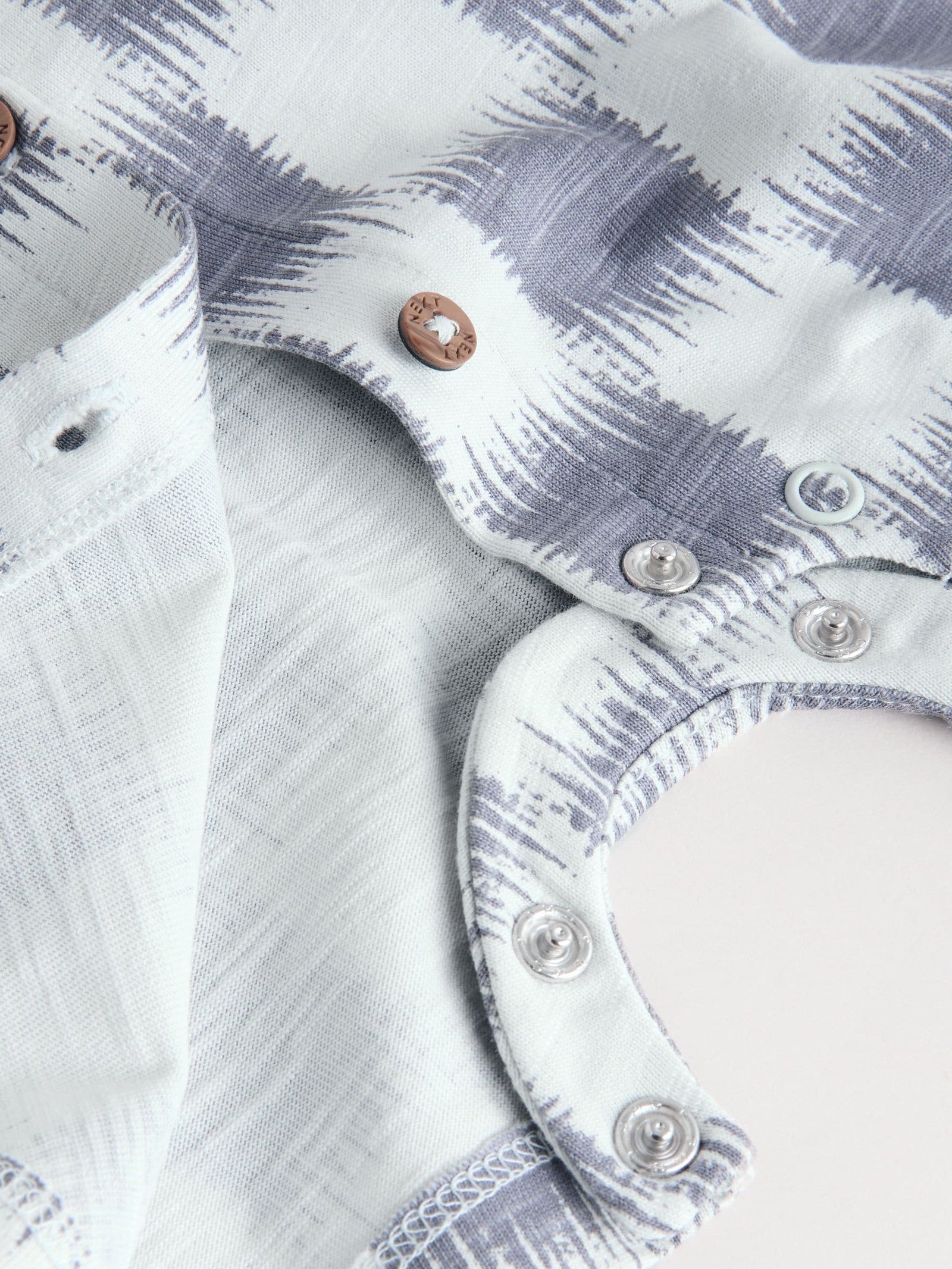 Neutral Sunbaked Printed Button Through Jersey Baby Rompers 3 Pack