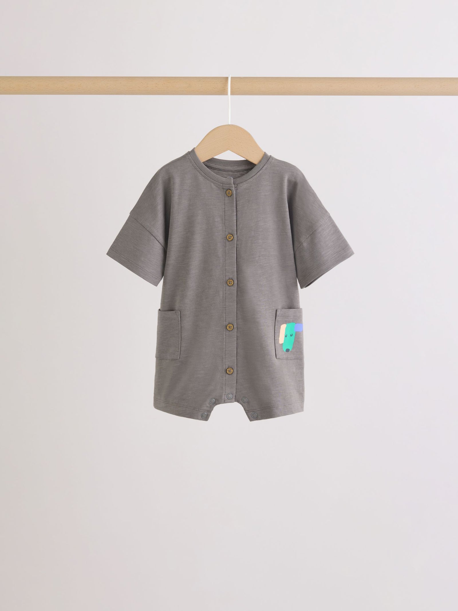 Green Print Jersey Baby Rompers 3 Pack