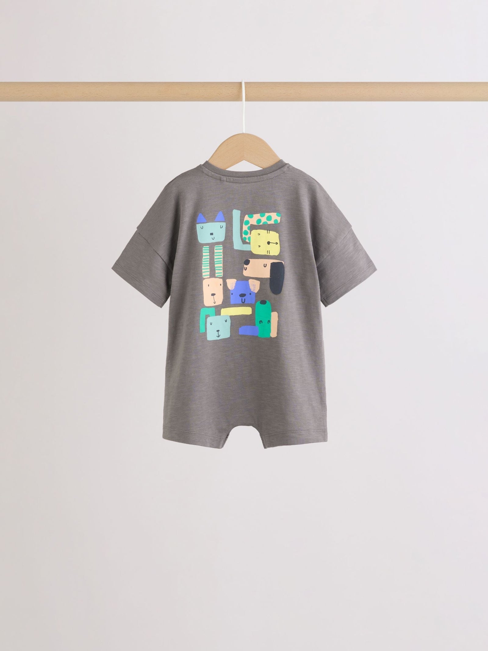 Green Print Jersey Baby Rompers 3 Pack