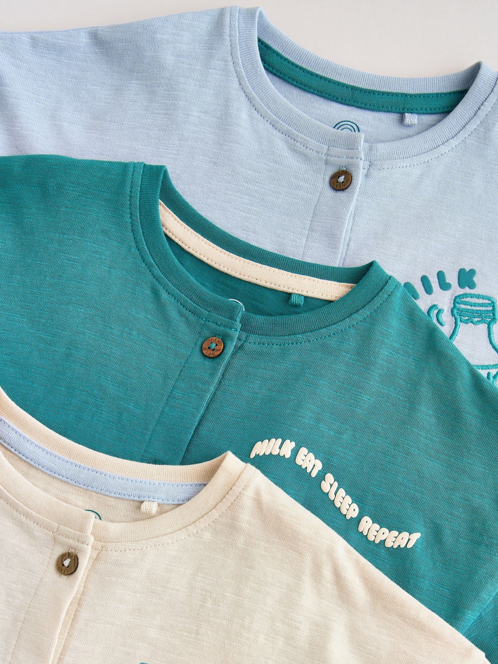Green Milk Club Jersey Baby Rompers 3 Pack